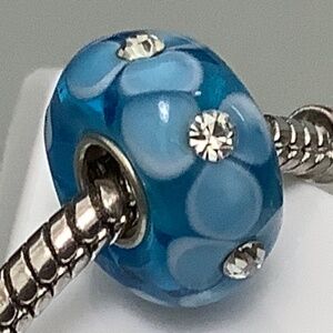 New Murano Glass Flower Charm/Bead for Snake Chain Bracelet or Necklace